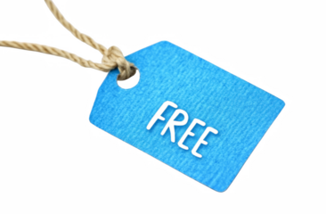 Blue Tag with "FREE" Text