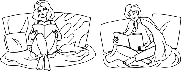 interior cozying up book vector