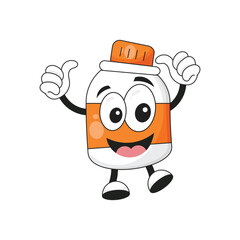  Vitamin Bottle Cartoon Character