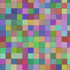 A Colorful Abstract Patterned Image with Horizontal and Vertical Repeating Squares and Rectangles.