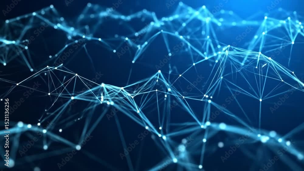 Poster abstract network design visualisation in blue dark background