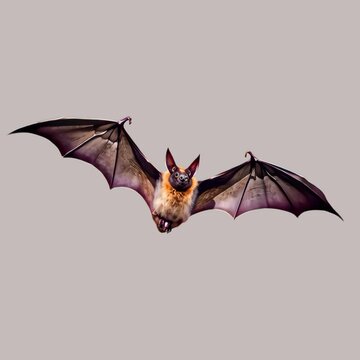 Flying bat with open wings animation isolated asset, transparent 4K video, alpha channel, ProRes 4444