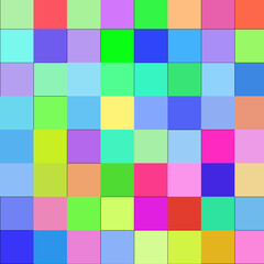 A Multicolored Grid Composition Featuring Uniform Squares with a Variety of Hues and Shades.
