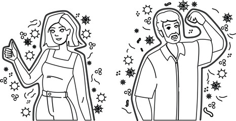 disease healthy immune system vector