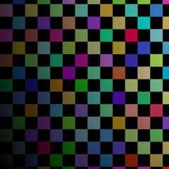 Colorful Abstract Checkerboard Pattern with a Variety of Bright and Dark Squares