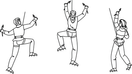winter ice climbing vector