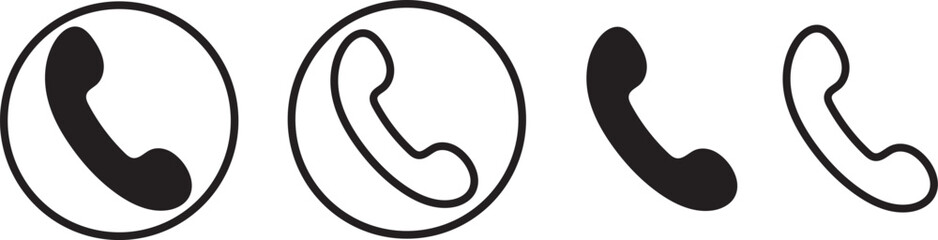 Call icon Flat art in black and white isolated silhouette Vector illustration on white background