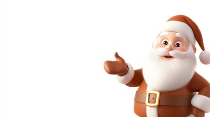 Cartoon santa claus giving a thumbs up gesture
