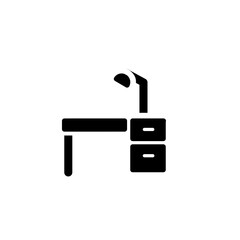 study desk glyph icon