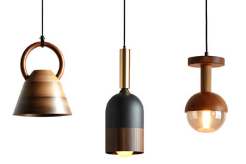 Obraz premium minimalist hanging lamps isolated on white background PNG