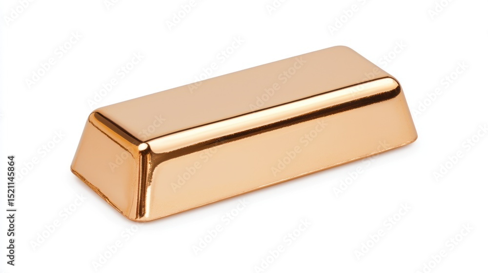 Poster A shiny golden bar is isolated against a white backdrop