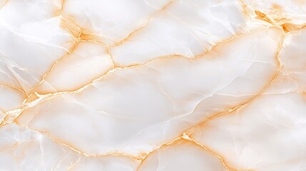 Close up shows an abstract white and orange marble pattern