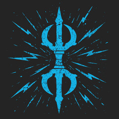 Electric Blue Vajra Symbol Vector