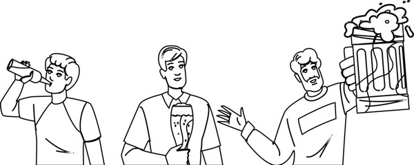 brew man drinking beer vector