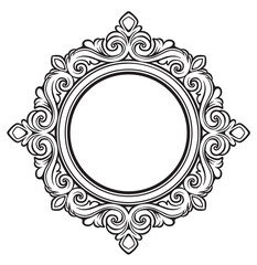 line art vintage circle ornament classic with decorative frames and borders with premium quality vector illustration