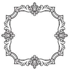 line art vintage square ornament classic with decorative frames and borders with premium quality vector illustration