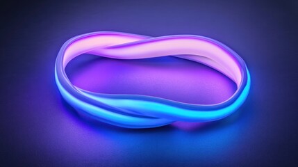 Fototapeta premium Vibrant, glowing loop of light in shades of blue and purple.