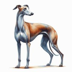 Silk Streak Flow dog greyhound isolated watercolor vector illustration svg