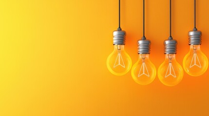 Glowing light bulbs symbolize the power of ideas innovation and visionary leadership to foster growth achievement and positive transformation