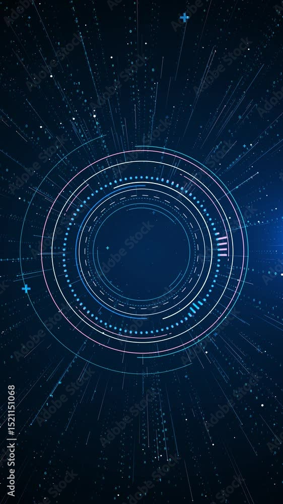 Aufkleber hud circle glowing blue light tech system innovation concept futuristic innovation cyber space techn
