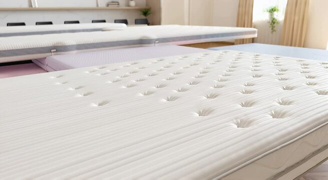 Close-up view of a mattress