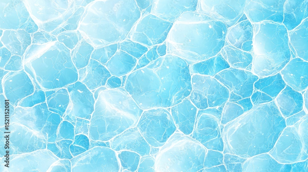 Poster light blue cracked ice surface with geometric patterns visible