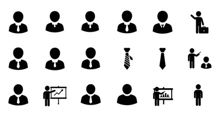 Businessman avatar icons collection, business people concepts