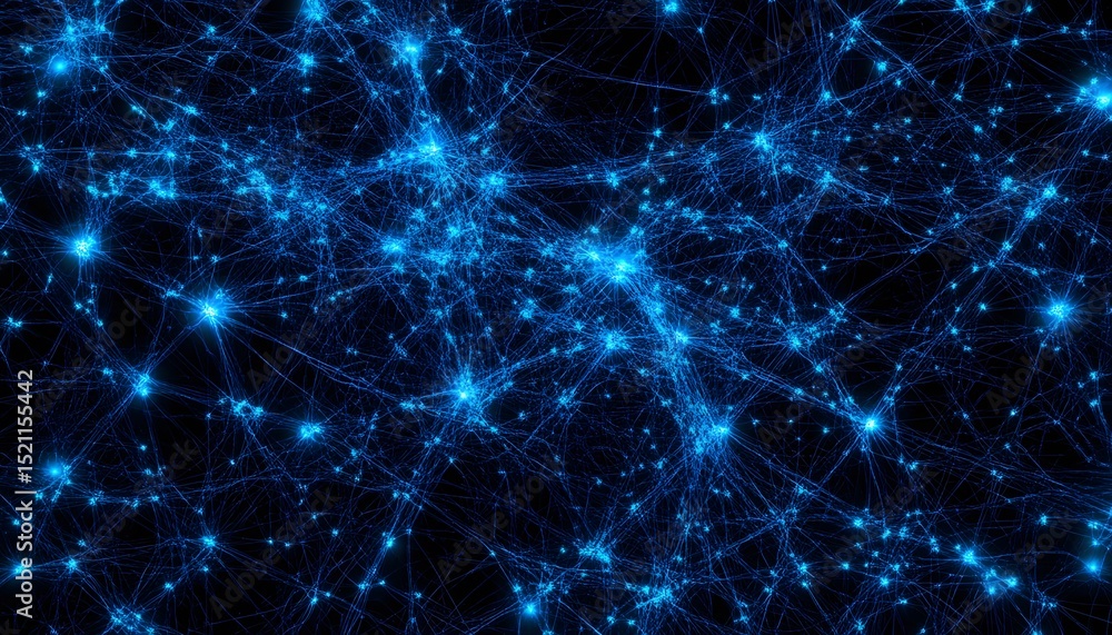 Poster a complex network of luminous neural pathways.