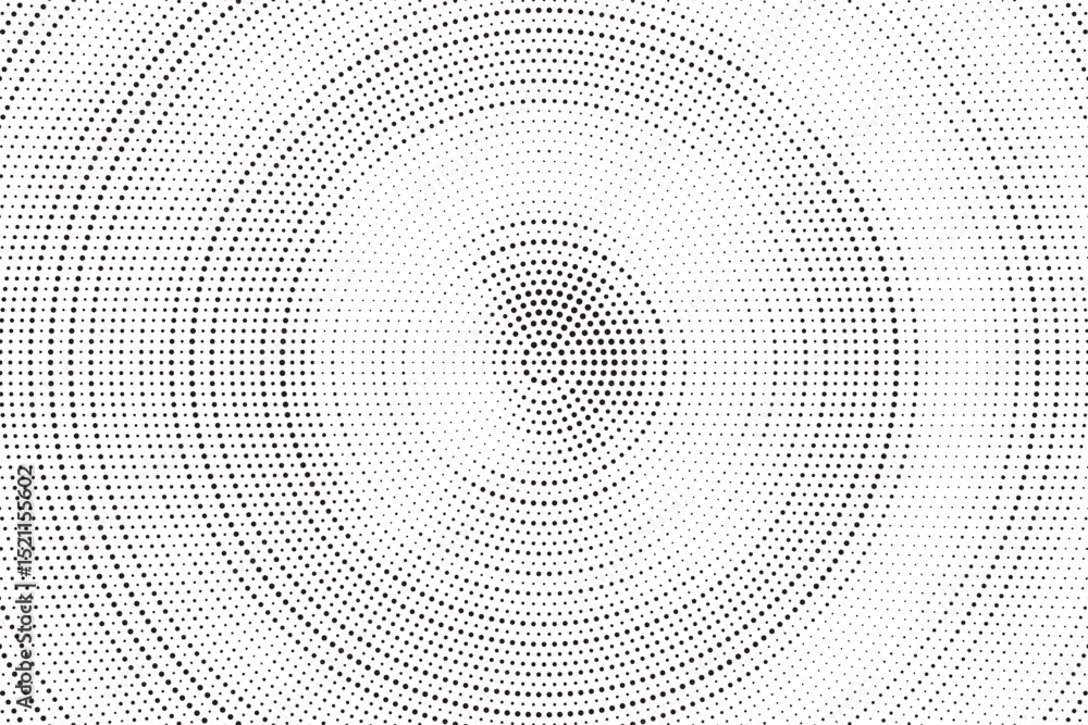 Poster radial halftone dots. spotted and dotted stains gradient background. concentric comic texture with f