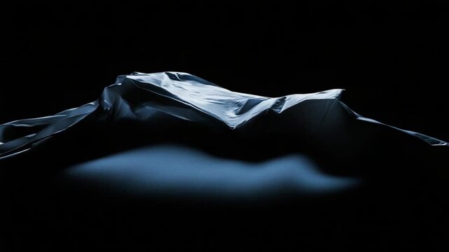 Abstract representation of a draped surface under soft lighting, creating a mysterious atmosphere