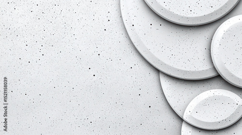 Aufkleber Abstract speckled background with overlapping circular shapes on one side