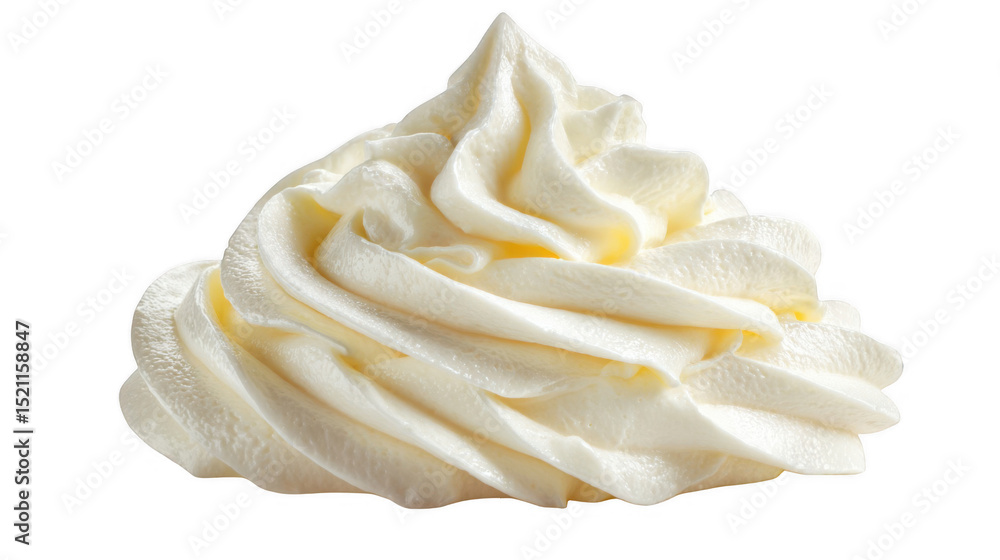 Poster generous swirl of silky, white lotion forms a soft peak, creating a luxurious texture against a tran