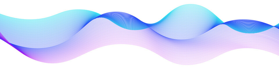 Dynamic flowing wave pattern with gradient lines in cyan, purple and blue shades, great for digital backgrounds and modern compositions. Vector EPS 10