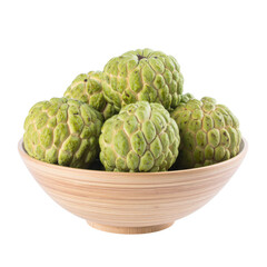 Obraz premium Bowl of fresh green custard apples