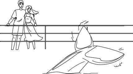 australia whale watching vector