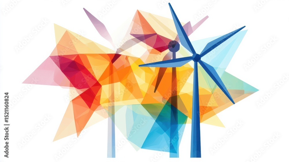 Poster vibrant abstract depicting the innovative use of smart sensors and to optimize the performance and e