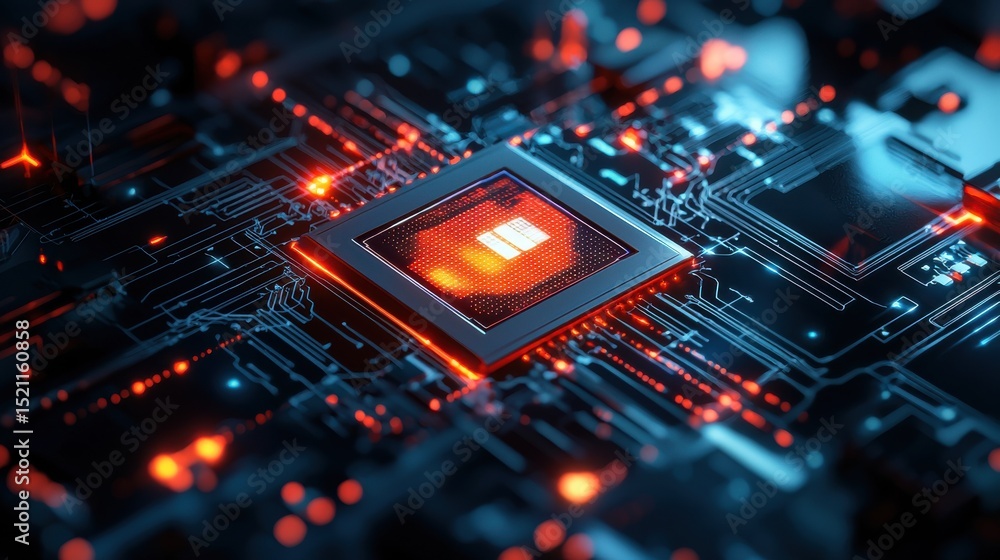 Poster advanced microchips circuits and intelligence optimize the efficiency and performance of wind turbin