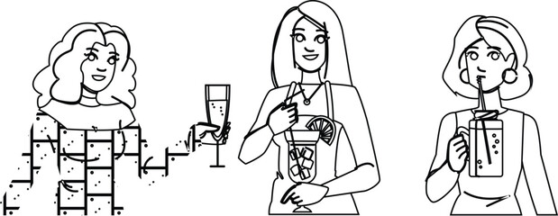 margarita woman cocktail vector