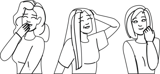 chuckle woman laughing vector