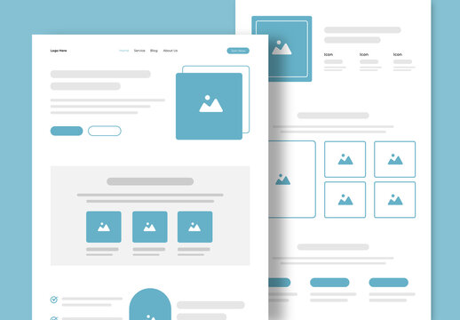 Business Landing Page Wireframe Design Layout