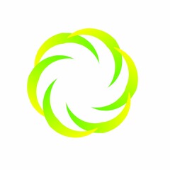 Abstract green sphere logo icon: an organic ecological nature symbol with leaf and water elements