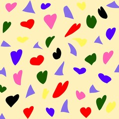 seamless pattern with heart color 