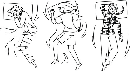 slumber woman sleep vector