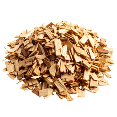 A pile of small, light-brown wood chips.