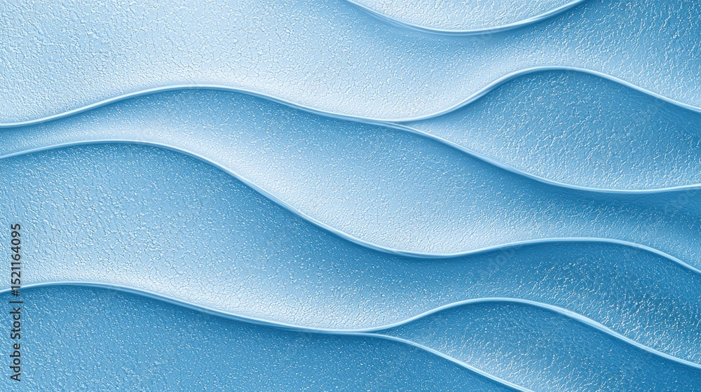 Poster abstract waves of light blue create a calming pattern