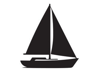 Sail boat logo silhouette vector design, sail boat logo icon silhouette, sailboat sailing ship logo vector illustration, sailboat and sailing ship vector silhouette logo design on white background