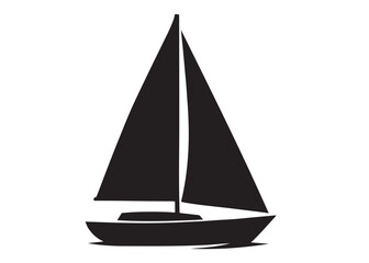 Sail boat logo silhouette vector design, sail boat logo icon silhouette, sailboat sailing ship logo vector illustration, sailboat and sailing ship vector silhouette logo design on white background