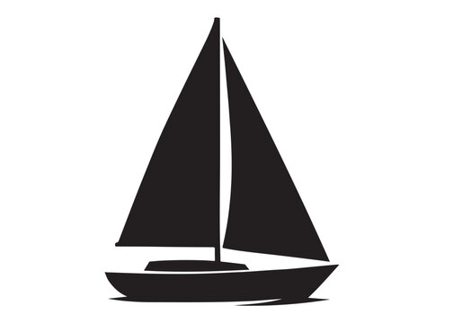 Sail boat logo silhouette vector design, sail boat logo icon silhouette, sailboat sailing ship logo vector illustration, sailboat and sailing ship vector silhouette logo design on white background