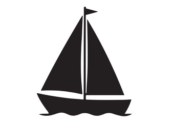 Sail boat logo silhouette vector design, sail boat logo icon silhouette, sailboat sailing ship logo vector illustration, sailboat and sailing ship vector silhouette logo design on white background