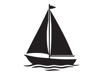 Sail boat logo silhouette vector design, sail boat logo icon silhouette, sailboat sailing ship logo vector illustration, sailboat and sailing ship vector silhouette logo design on white background